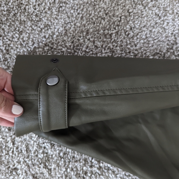 MNG Green Pleather HR Cargo Pants - Picture 7 of 10